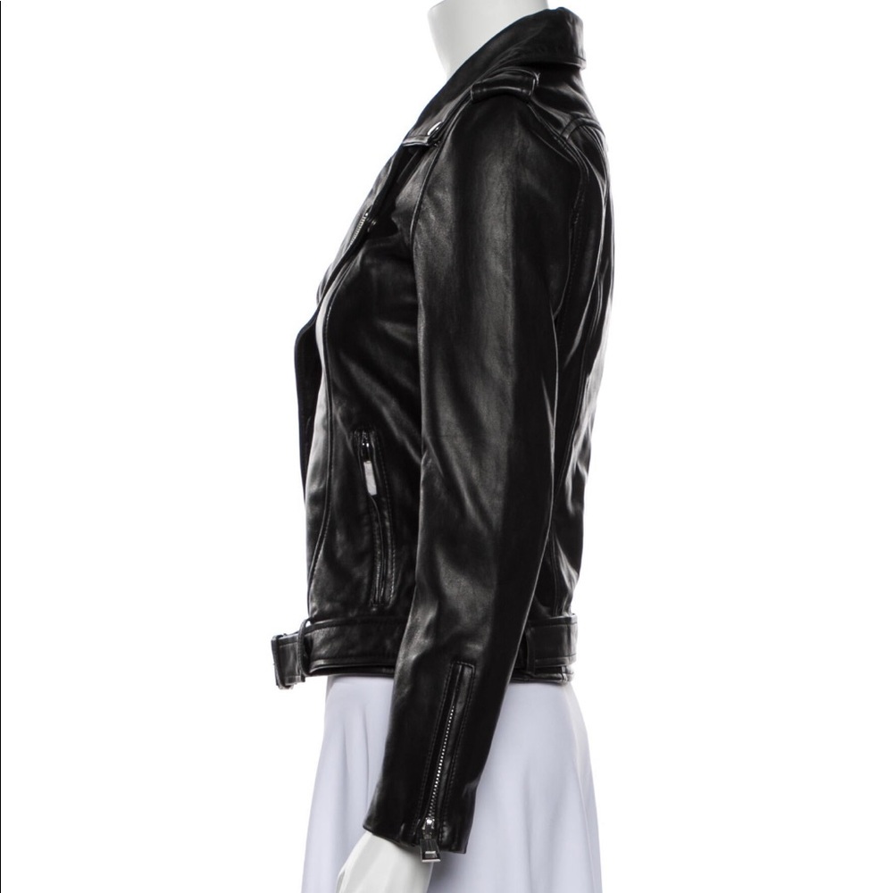MAJE Bocelui Leather Biker Jacket with Belt Size M - Picture 16 of 16